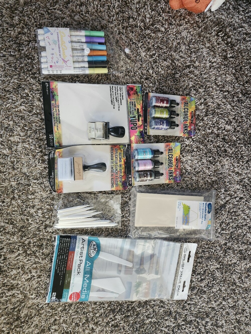 Assorted Alcohol Inks & Mixed Media Art Supplies - Multicolor